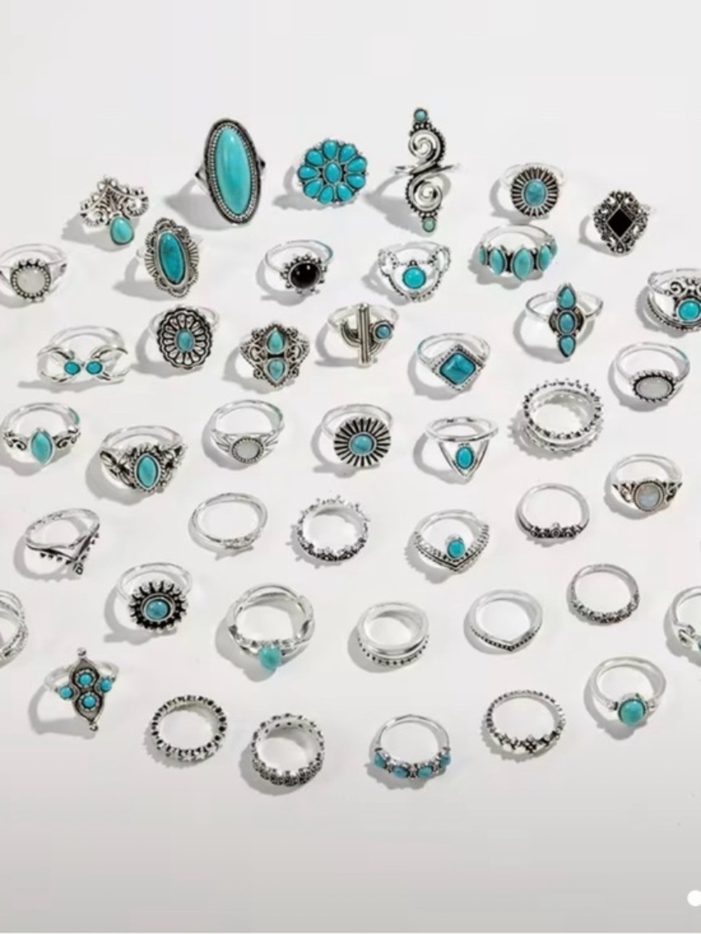 Sterling Silver Ring Silver Women's Turquoise Fashion Ring